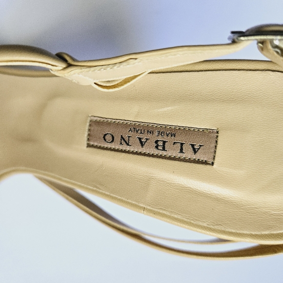 Albano Tan Leather Strappy Heels. Size 40. Made In Italy - Picture 4 of 6